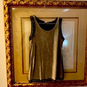 Cotton and Suede Tank Top